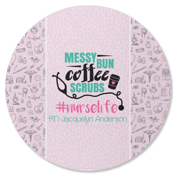 Custom Nursing Quotes Round Rubber Backed Coaster (Personalized)