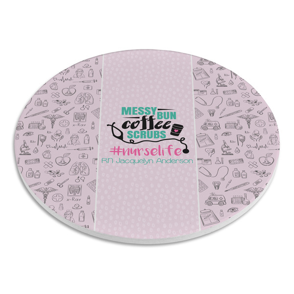 Nursing Quotes Round Stone Trivet - Angle View