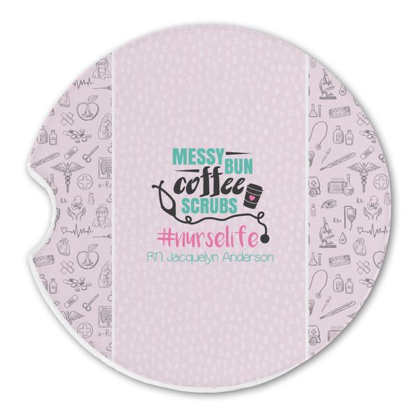 Custom Nursing Quotes Sandstone Car Coaster - Single (Personalized)