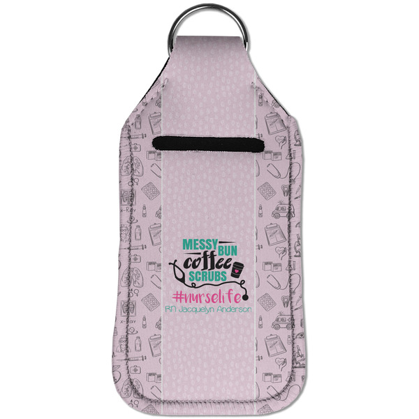 Nursing Quotes Sanitizer Holder Keychain - Large (Front)