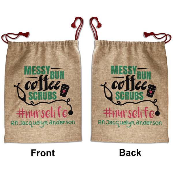 Nursing Quotes Santa Bag - Front and Back