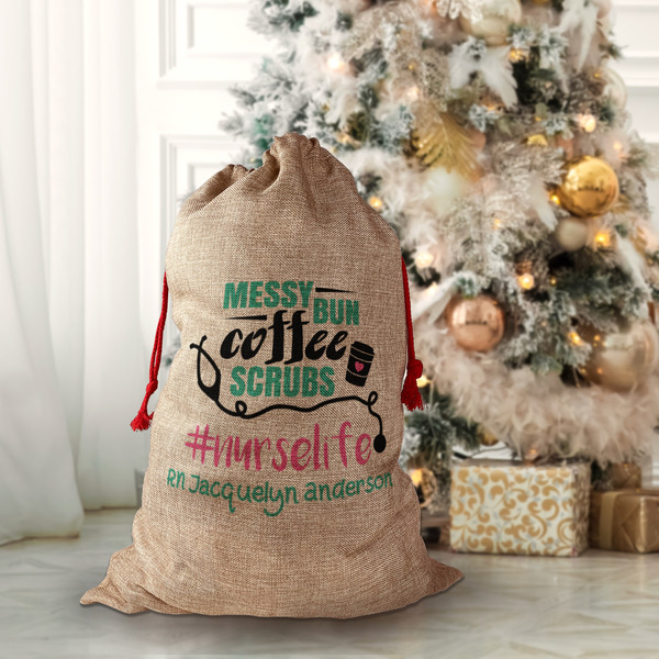 Nursing Quotes Santa Bag - Front (stuffed)