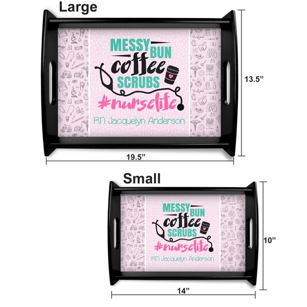 Nursing Quotes Serving Tray Black Sizes