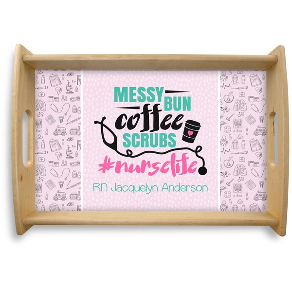 Custom Nursing Quotes Natural Wooden Tray - Small (Personalized)