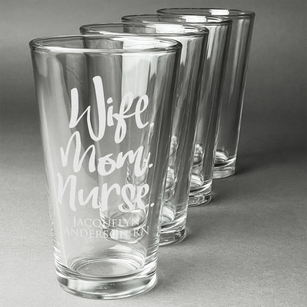 Nursing Quotes Set of Four Engraved Pint Glasses - Set View