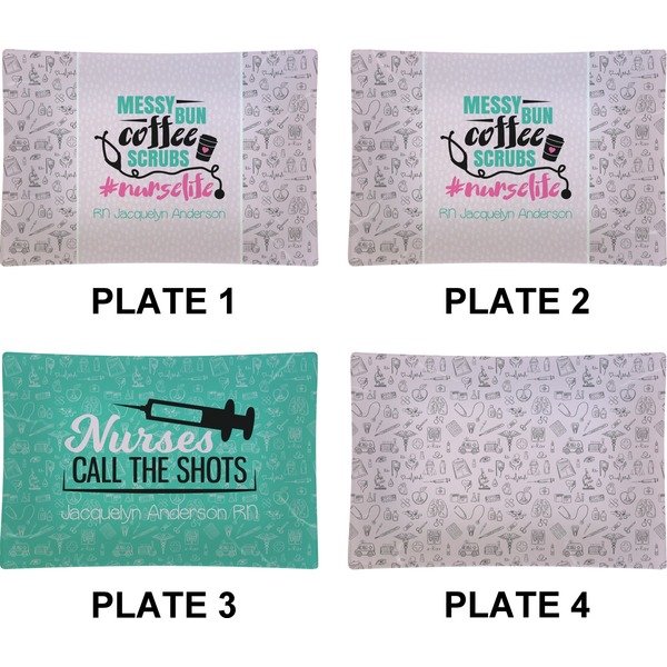 Nursing Quotes Set of Rectangular Appetizer / Dessert Plates (Approval)