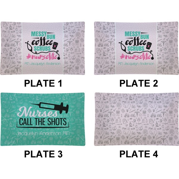 Nursing Quotes Set of Rectangular Dinner Plates (Approval)