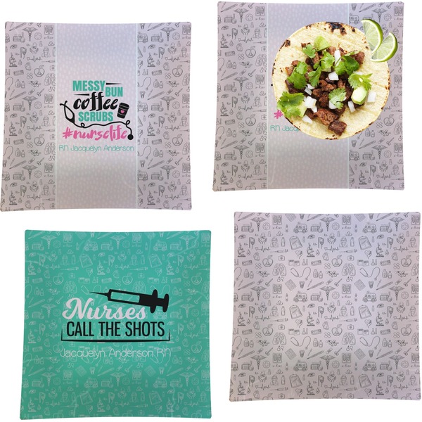 Nursing Quotes Set of Square Dinner Plates