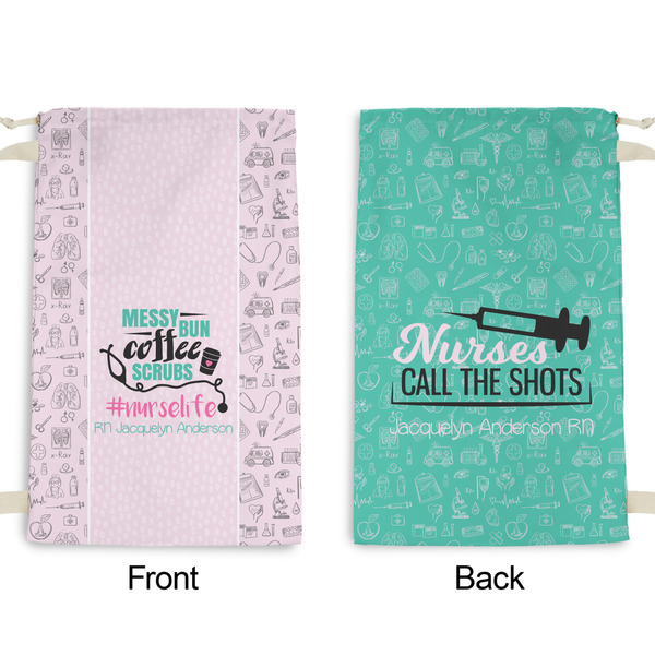 Nursing Quotes Small Laundry Bag - Front & Back View