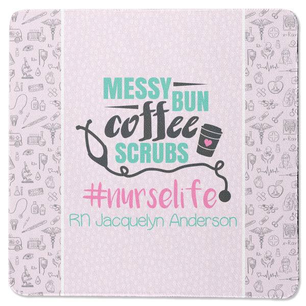 Custom Nursing Quotes Square Rubber Backed Coaster (Personalized)