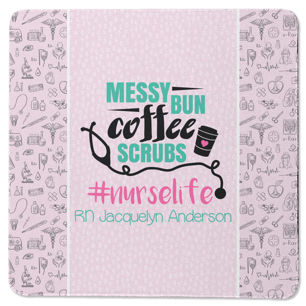 Custom Nursing Quotes Square Rubber Backed Coaster (Personalized)