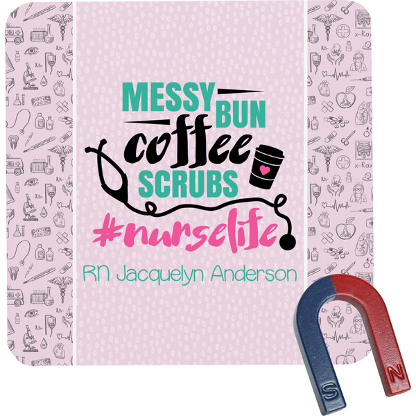 Custom Nursing Quotes Square Fridge Magnet (Personalized)