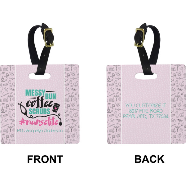 Nursing Quotes Square Luggage Tag (Front + Back)