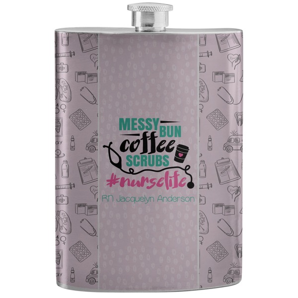 Custom Nursing Quotes Stainless Steel Flask (Personalized)