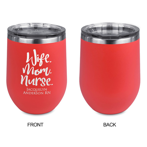 Nursing Quotes Stainless Wine Tumblers - Coral - Single Sided - Approval