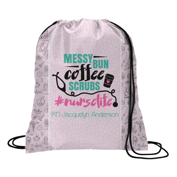 Custom Nursing Quotes Drawstring Backpack - Medium (Personalized)