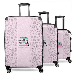 Nursing Quotes 3 Piece Luggage Set - 20" Carry On, 24" Medium Checked, 28" Large Checked (Personalized)