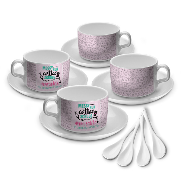Custom Nursing Quotes Tea Cup - Set of 4 (Personalized)