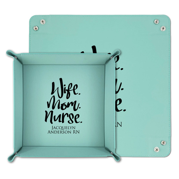 Nursing Quotes Teal Faux Leather Valet Trays - PARENT MAIN