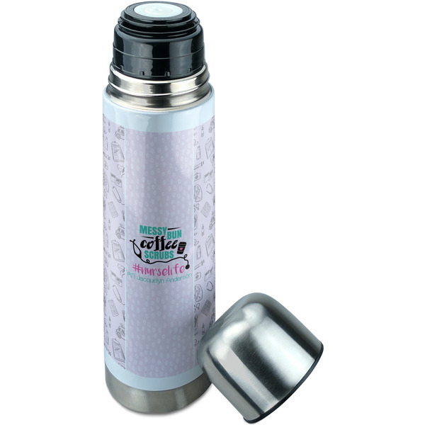 Nursing Quotes Thermos - Lid Off