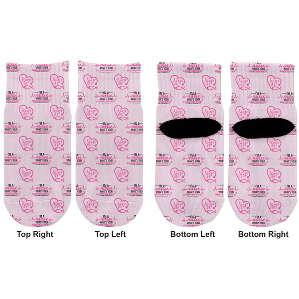 Nursing Quotes Toddler Ankle Socks - Double Pair - Front and Back - Apvl