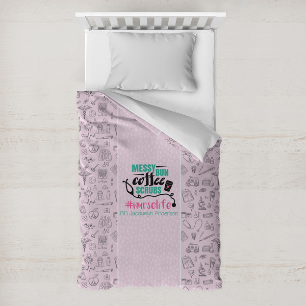 Custom Nursing Quotes Toddler Duvet Cover w/ Name or Text