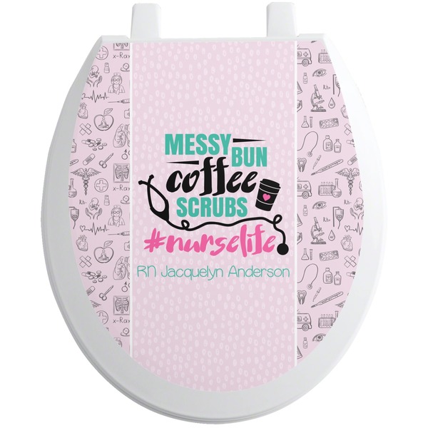 Custom Nursing Quotes Toilet Seat Decal - Round (Personalized)