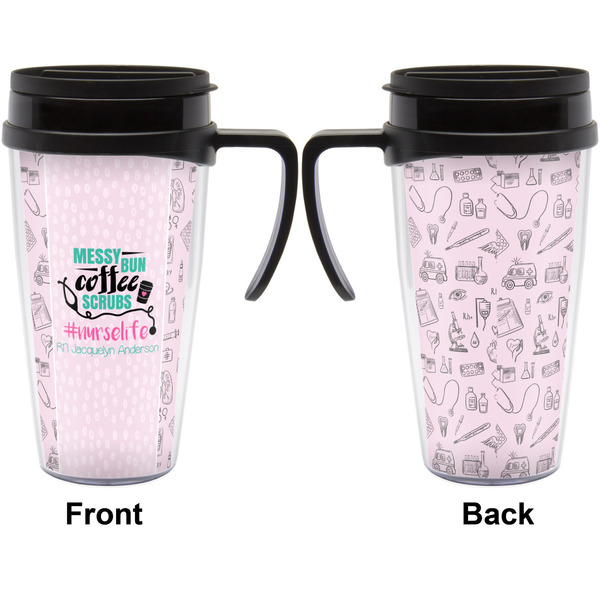 Nursing Quotes Travel Mug with Black Handle - Approval