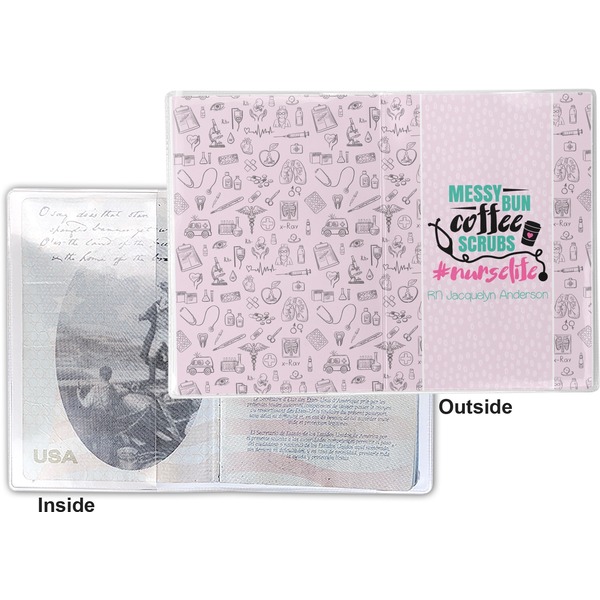 Nursing Quotes Vinyl Passport Holder - Flat Front and Back