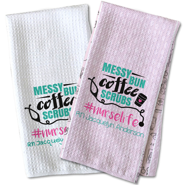 Nursing Quotes Waffle Weave Towels - Two Print Styles