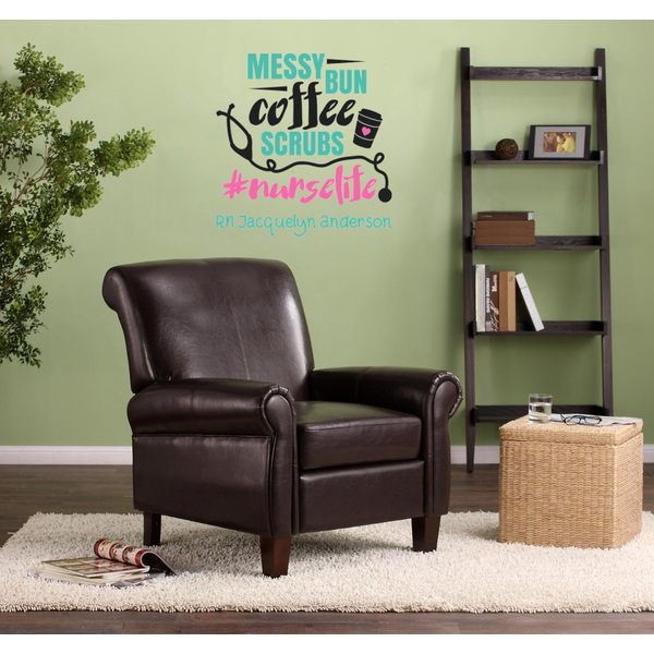 Nursing Quotes Wall Graphic on Living Room Wall