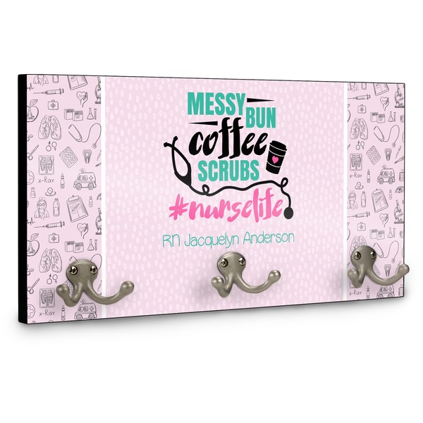 Nursing Quotes Wall Mounted Coat Hanger - Side View