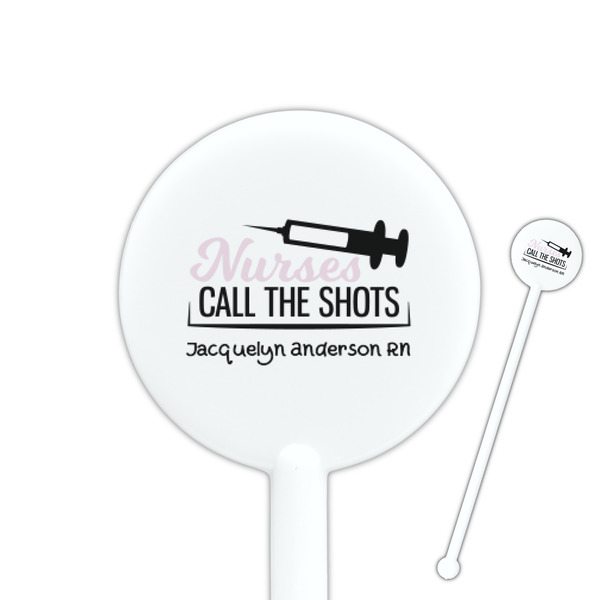 Custom Nursing Quotes 5.5" Round Plastic Stir Sticks - White - Single Sided (Personalized)