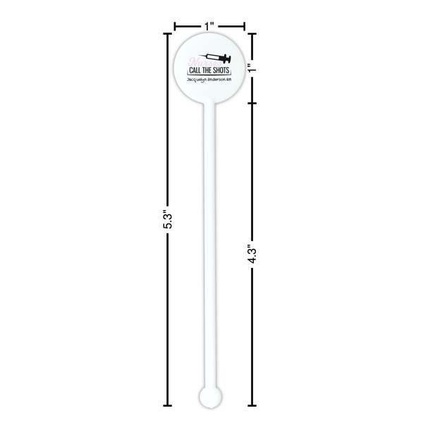 Nursing Quotes White Plastic 5.5" Stir Stick - Round - Dimensions