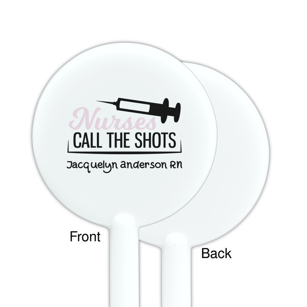Nursing Quotes White Plastic 5.5" Stir Stick - Single Sided - Round - Front & Back
