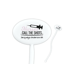 Nursing Quotes 7" Oval Plastic Stir Sticks - White - Double Sided (Personalized)