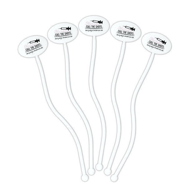 Nursing Quotes White Plastic 7" Stir Stick - Oval - Fan
