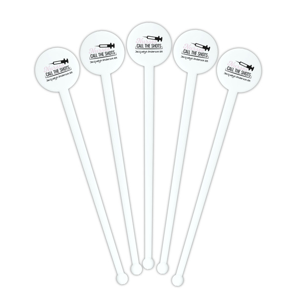 Nursing Quotes White Plastic 7" Stir Stick - Round - Fan View