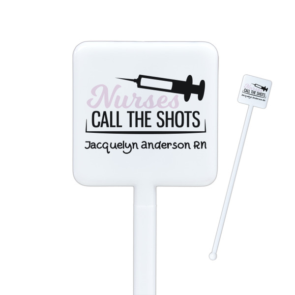 Custom Nursing Quotes Square Plastic Stir Sticks (Personalized)