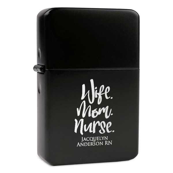 Custom Nursing Quotes Windproof Lighter - Black - Single Sided (Personalized)