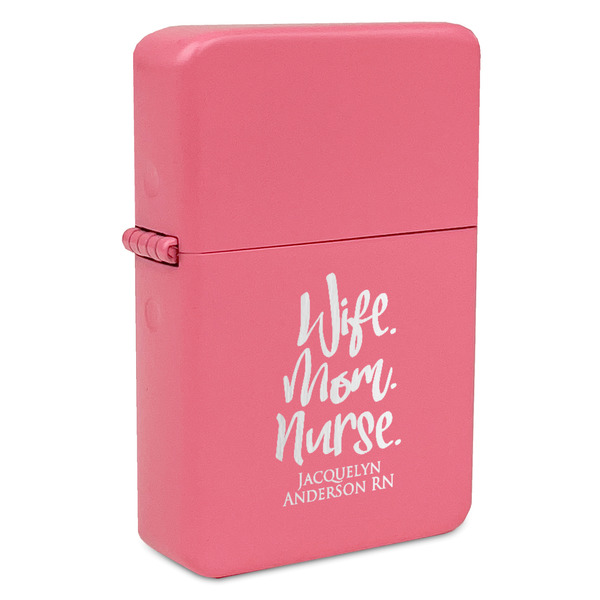 Custom Nursing Quotes Windproof Lighter - Pink - Single Sided (Personalized)