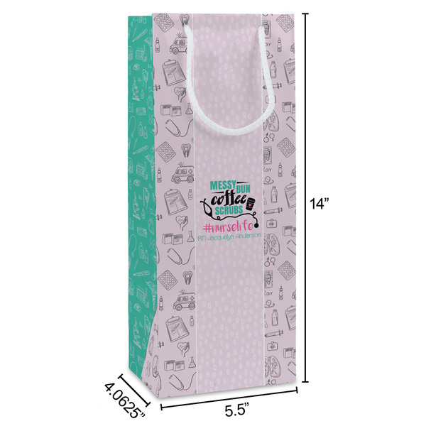Nursing Quotes Wine Gift Bag - Dimensions