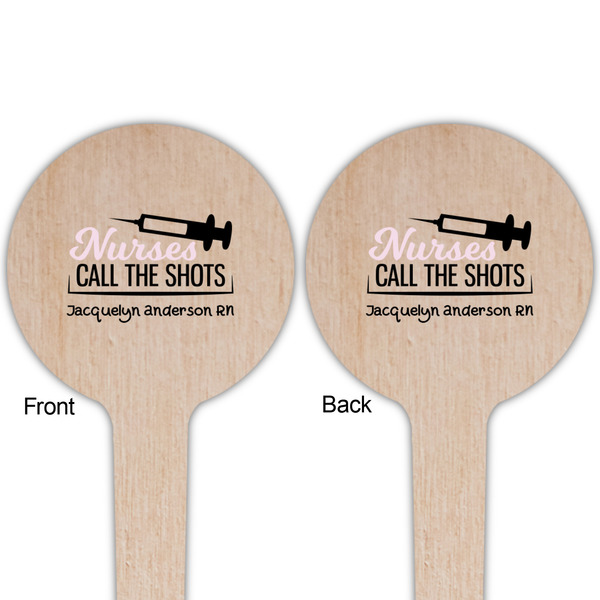 Nursing Quotes Wooden 4" Food Pick - Round - Double Sided - Front & Back