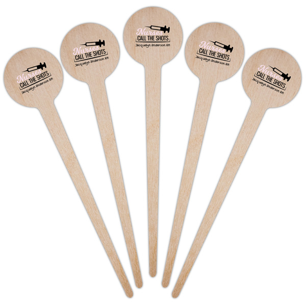 Nursing Quotes Wooden 4" Food Pick - Round - Fan View