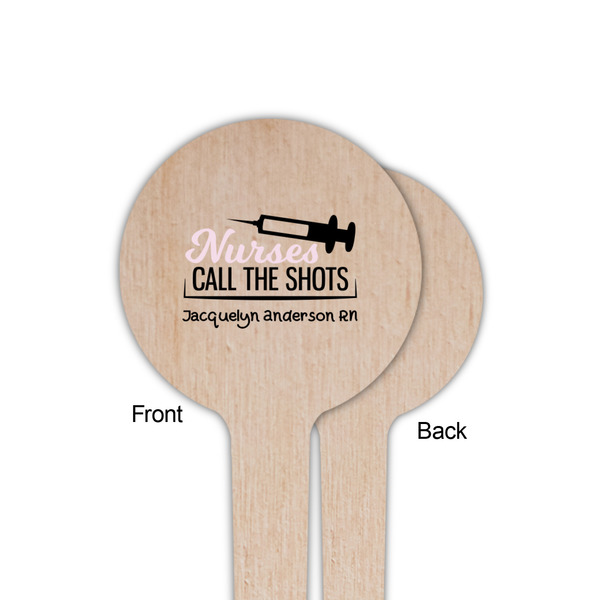 Nursing Quotes Wooden 4" Food Pick - Round - Single Sided - Front & Back