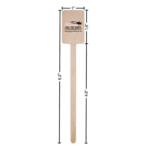 Nursing Quotes Wooden 6.25" Stir Stick - Rectangular - Dimensions