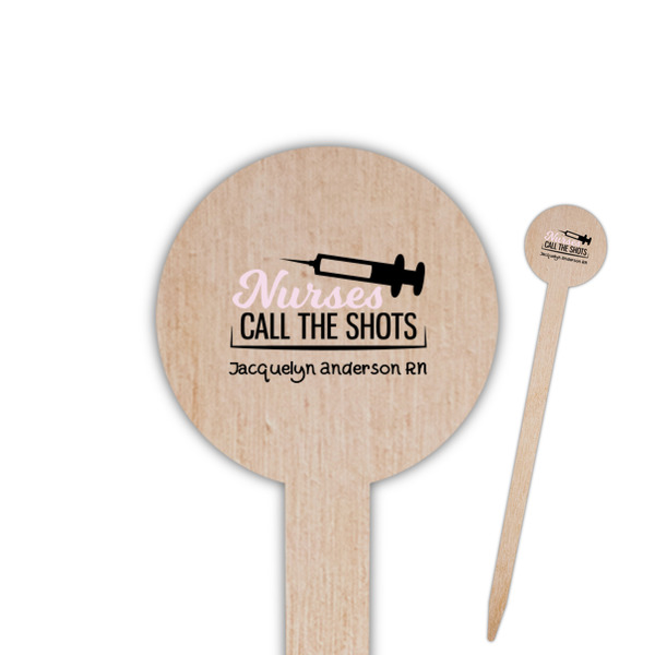 Custom Nursing Quotes 6" Round Wooden Food Picks - Single Sided (Personalized)