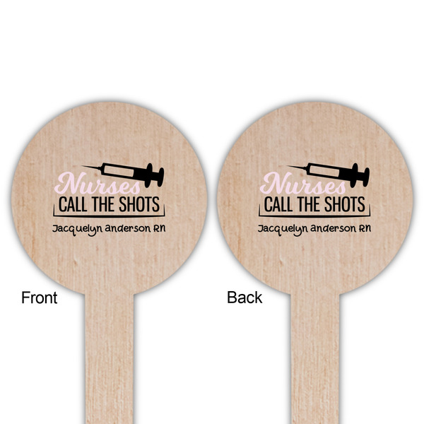 Nursing Quotes Wooden 6" Food Pick - Round - Double Sided - Front & Back