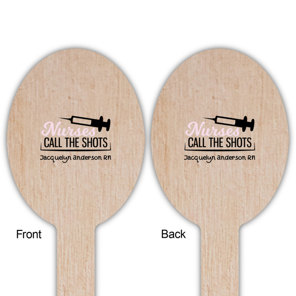 Nursing Quotes Wooden Food Pick - Oval - Double Sided - Front & Back