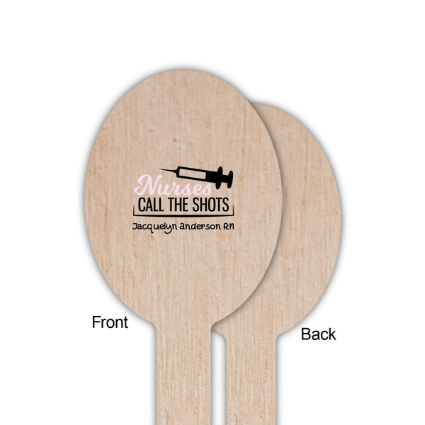 Nursing Quotes Wooden Food Pick - Oval - Single Sided - Front & Back